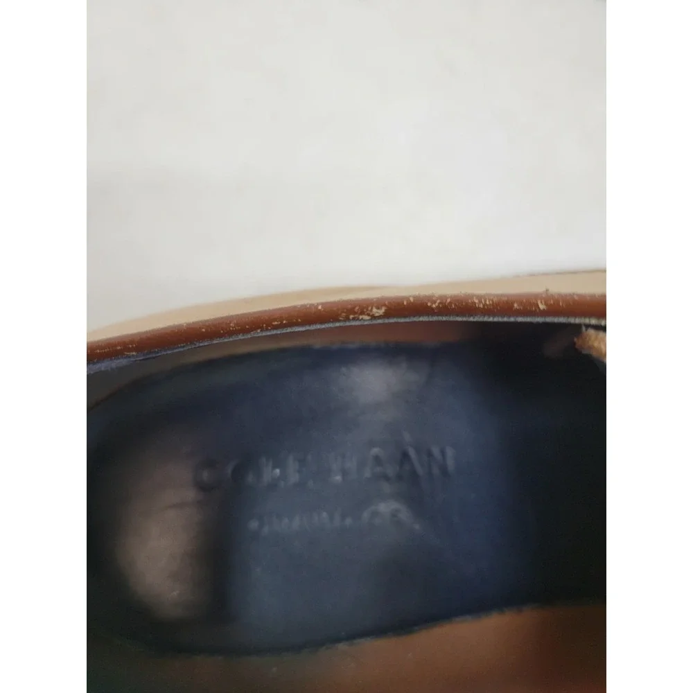 Cole Haan Men's 8.5M Tan Leather Cap Toe Oxford Dress Shoes Lace Up Casual C1632